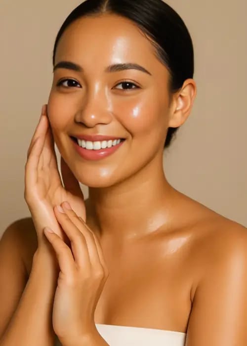 This premium beauty image collection by Maheshwarii.com showcases seven luxury categories: Face Cosmetics, Eye Makeup, Lip Products, Skincare, Hair Care, Tools & Brushes, and Fragrances. Each visual features a confident female model paired with high-end beauty and hair products, styled in soft blush pink, nude, rose-gold, and pearl tones. Clean minimal backgrounds, cinematic lighting, and editorial composition create a refined, modern aesthetic ideal for cosmetic and hair care websites, e-commerce category pages, and digital marketing. The collection reflects a sophisticated, feminine, and premium brand identity.