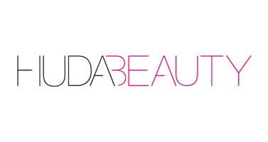 Huda Beauty luxury makeup products including foundation, lipstick, eyeshadow, and contour
