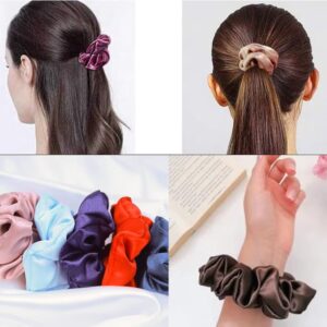 premium satin hair scrunchies set of 6 soft elastic hair bands for women girls no damage hair ties