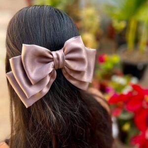 hair bows Triple Layer Bow (Pack of 1 In Random Color)
